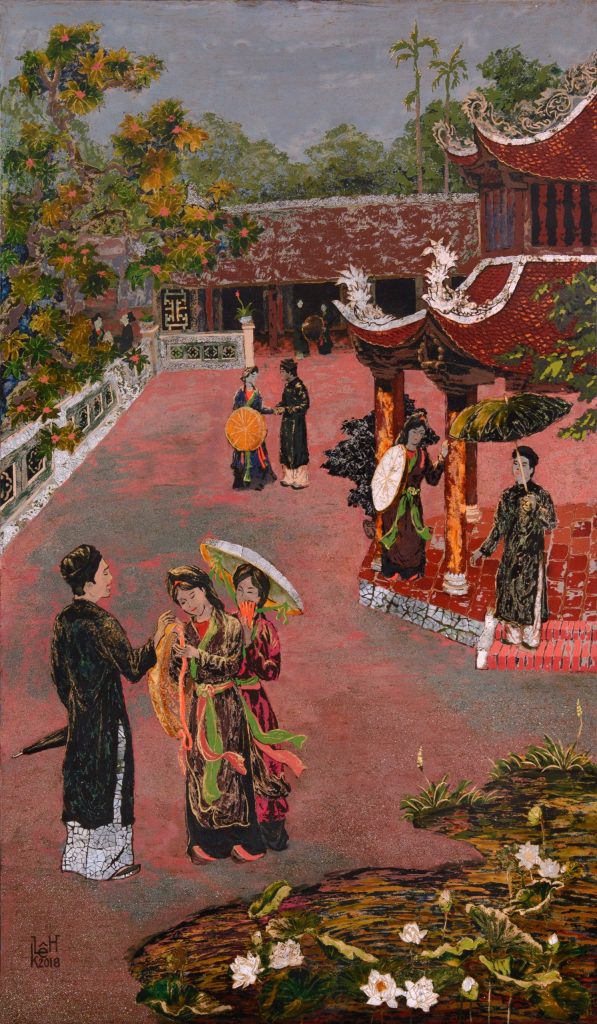 Người Ở Đừng Về - Tranh Sơn Mài đẹp của Hoạ Sĩ Lê Khánh Hiếu