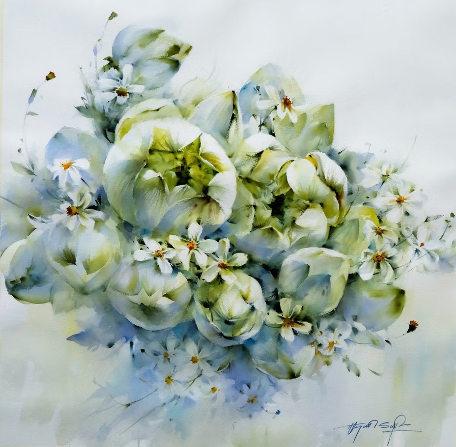 Bạch Liên Từ Tâm - Hoạ sĩ Đình Đức