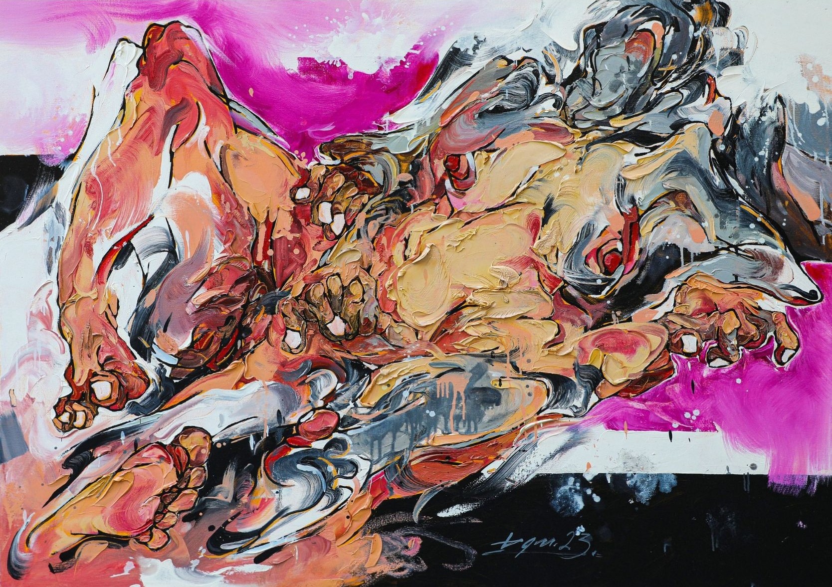 Bản Giao hưởng Tình Yêu - Tranh sơn dầu độc bản của Hoạ sĩ Lã Bá Quân