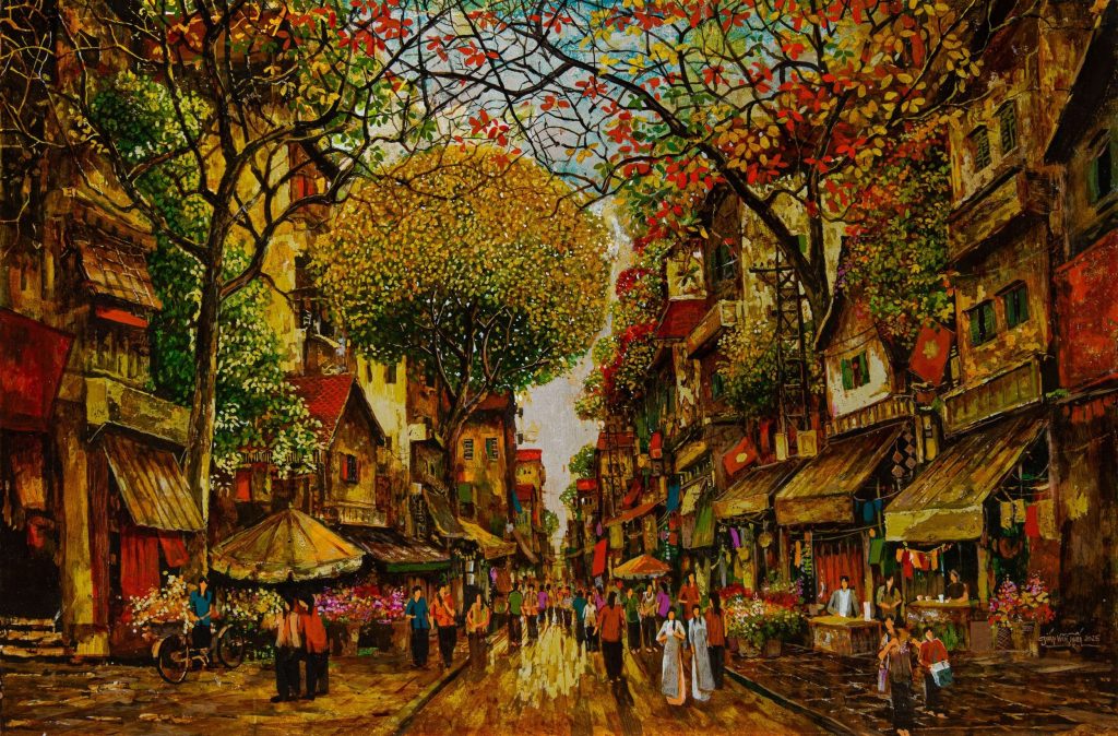 Buổi Sớm - Tranh Sơn Mài của Họa Sĩ Giáp Văn Tuấn