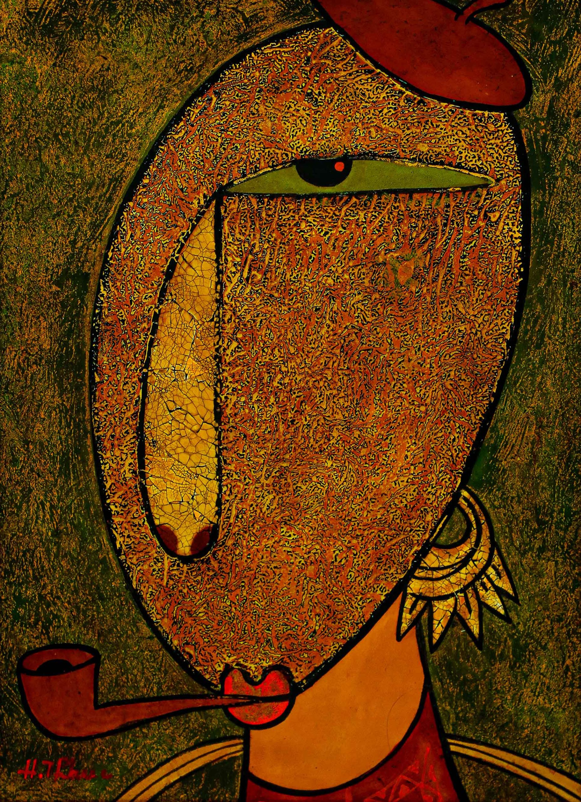 Chân Dung Dân Tộc IV - Tranh Sơn Mài Hiện Đai Của Họa Sĩ HT Phúc