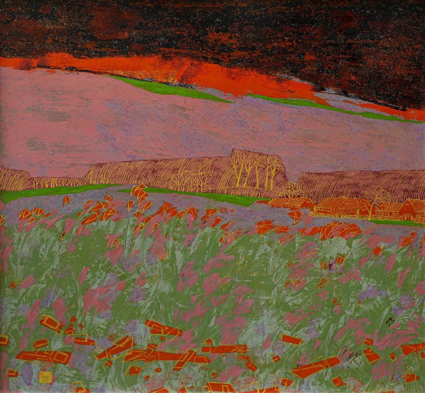 Dạ Thu - Tranh sơn mài nghệ thuật bởi họa sĩ Ngô Tuấn Anh