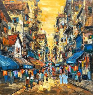 Hà Nội Phố VI - Tranh Sơn Dầu của Họa Sĩ Giáp Văn Tuấn