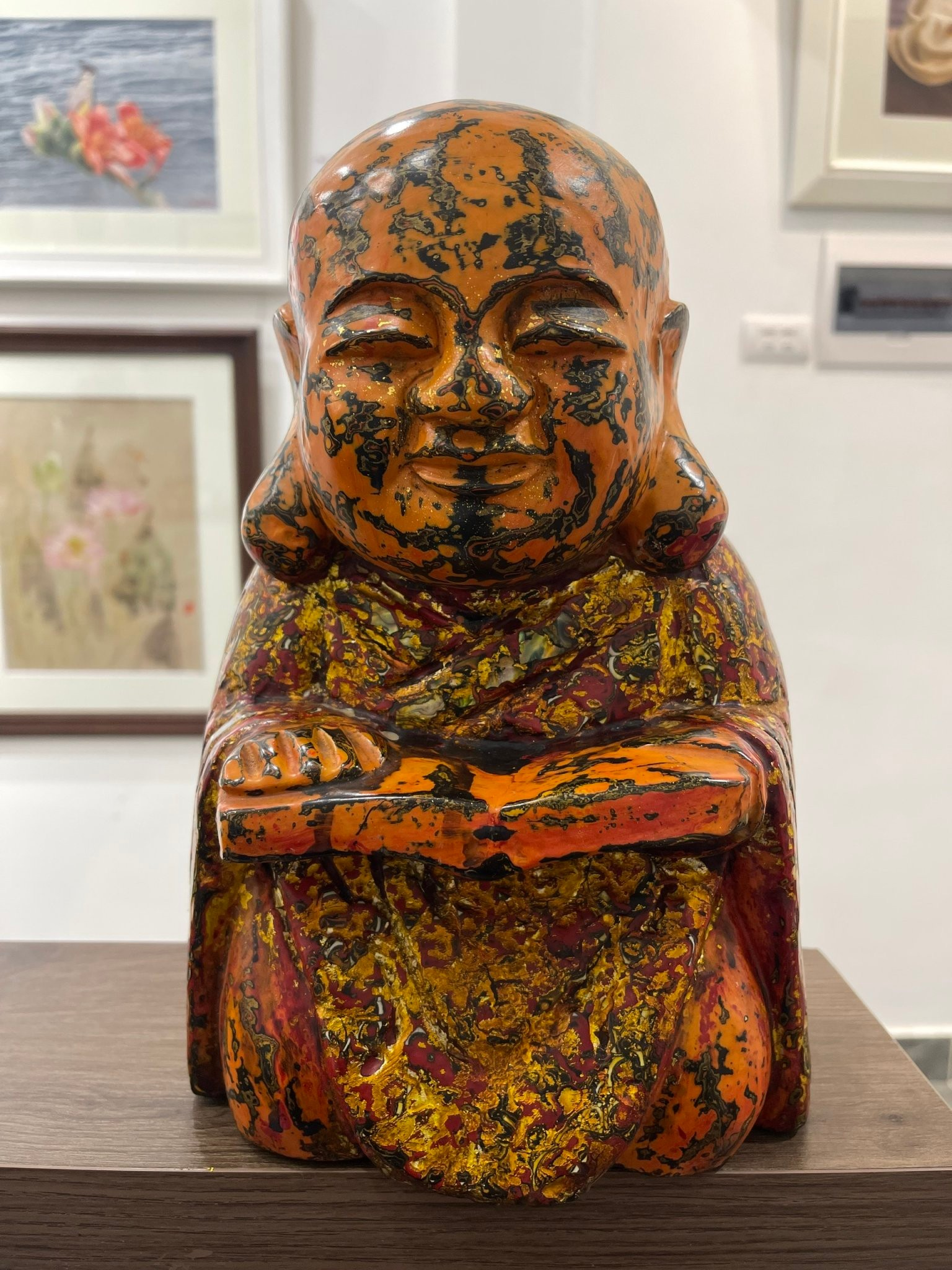 Hành Thiền IV - Tượng Sơn Mài Nghệ Thuật bởi Họa Sĩ Nguyễn Tấn Phát