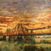 Cầu Long Biên - Tranh sơn mài nghệ thuật bởi họa sĩ Trịnh Quế Anh