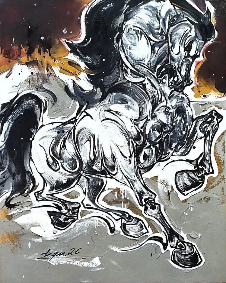 Mã Vận - Tranh sơn dầu độc bản của Hoạ sĩ Lã Bá Quân