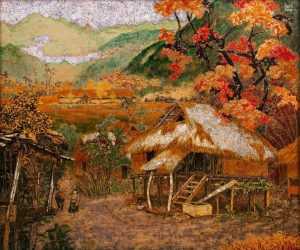 Mai Châu Mùa Vàng - Tranh Sơn Mài Đẹp Của Hoạ Sĩ Lê Khánh Hiếu
