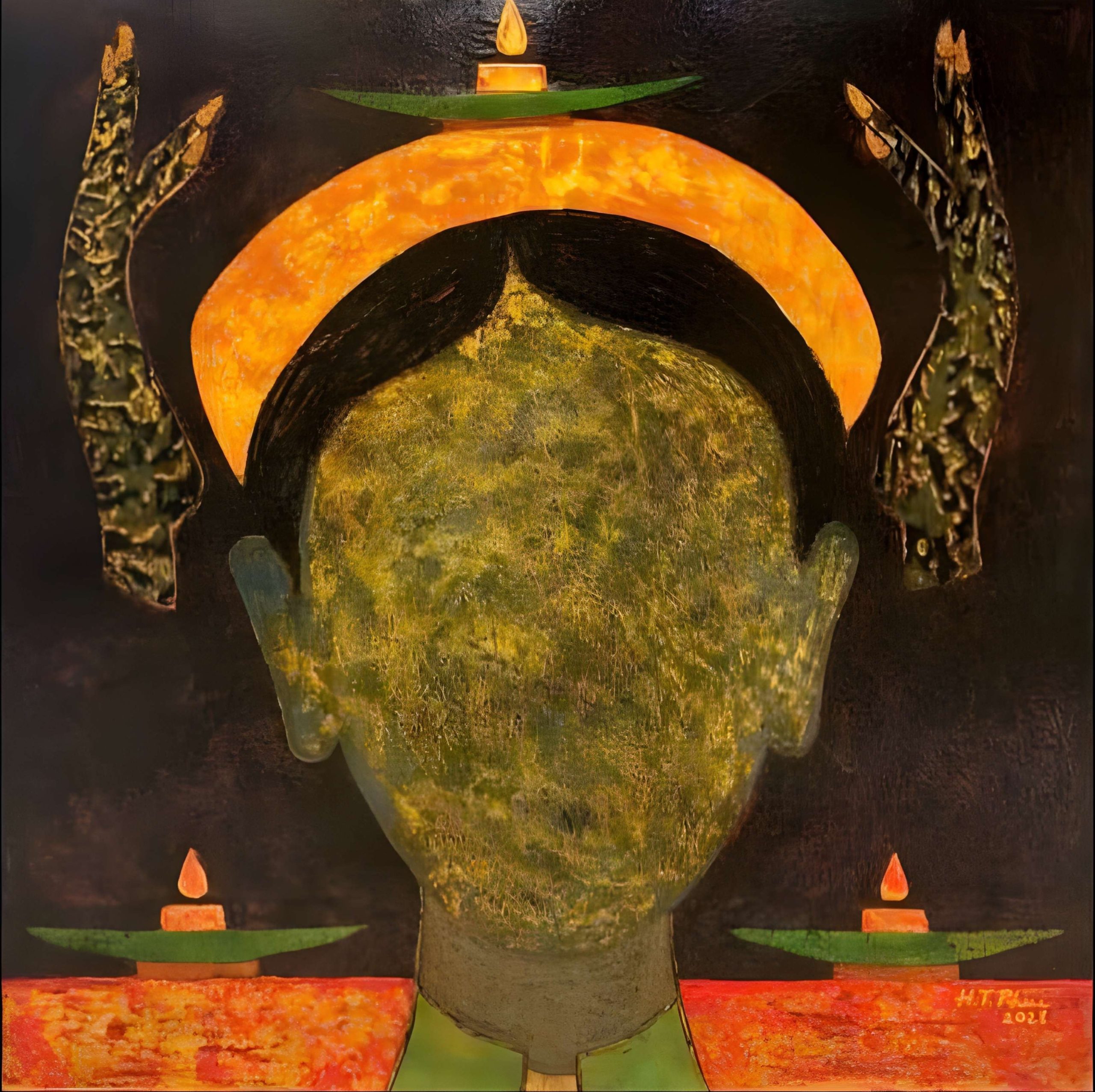 Múa Đèn II - Tranh Sơn Mài Hiện Đai Của Họa Sĩ HT Phúc