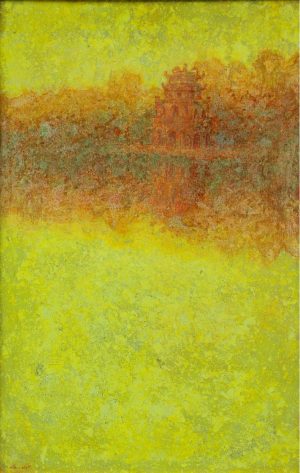 Mùa Thu Trên Mặt Hồ II - Tranh Sơn Mài Nghệ Thuật của Họa Sĩ Hoàng Hoàn