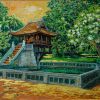 Nắng Muộn Chốn Thiền - Tranh Sơn Mài Phong Cảnh của Họa Sĩ Đậu Quang Anh