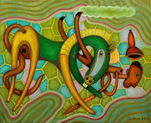 Ngã Ngựa - Tranh sơn dầu nghệ thuật của Họa Sĩ Hà Huy Hiệp