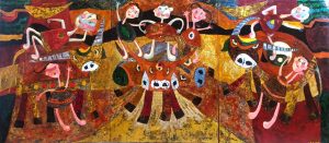 Những đứa trẻ trâu 3 - Tranh Sơn Mài Đẹp Của Họa Sĩ Ngô Bá Công