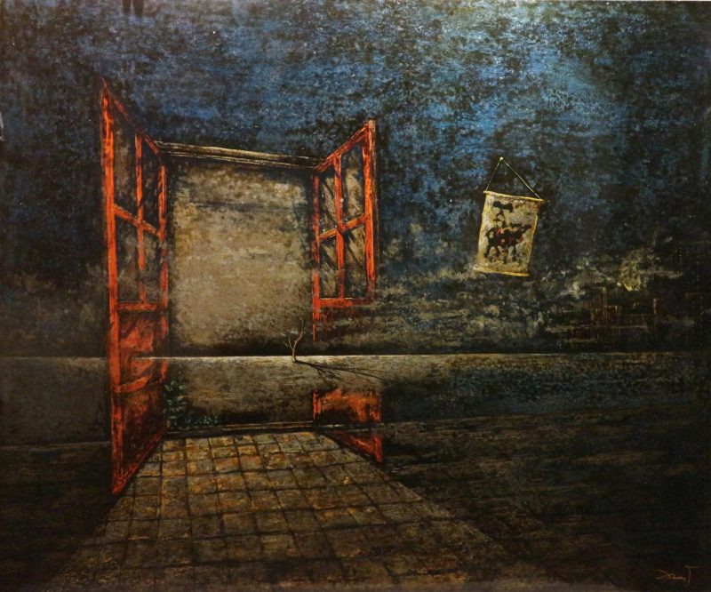 Phía Sau Khung Cửa - Tranh Sơn Mài Cao Cấp Của Họa Sĩ Lương Duy