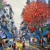 Phố Thu IV - Tranh Sơn Dầu Của Họa Sĩ Giáp Văn Tuấn