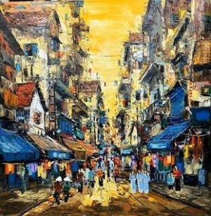 Phố Thu VI - Tranh Sơn Dầu Của Họa Sĩ Giáp Văn Tuấn