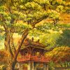 Sắc Thu Khuê Văn Các - Tranh Sơn Mài Nghệ Thuật Của Họa Sĩ Nguyễn Bách Triệu