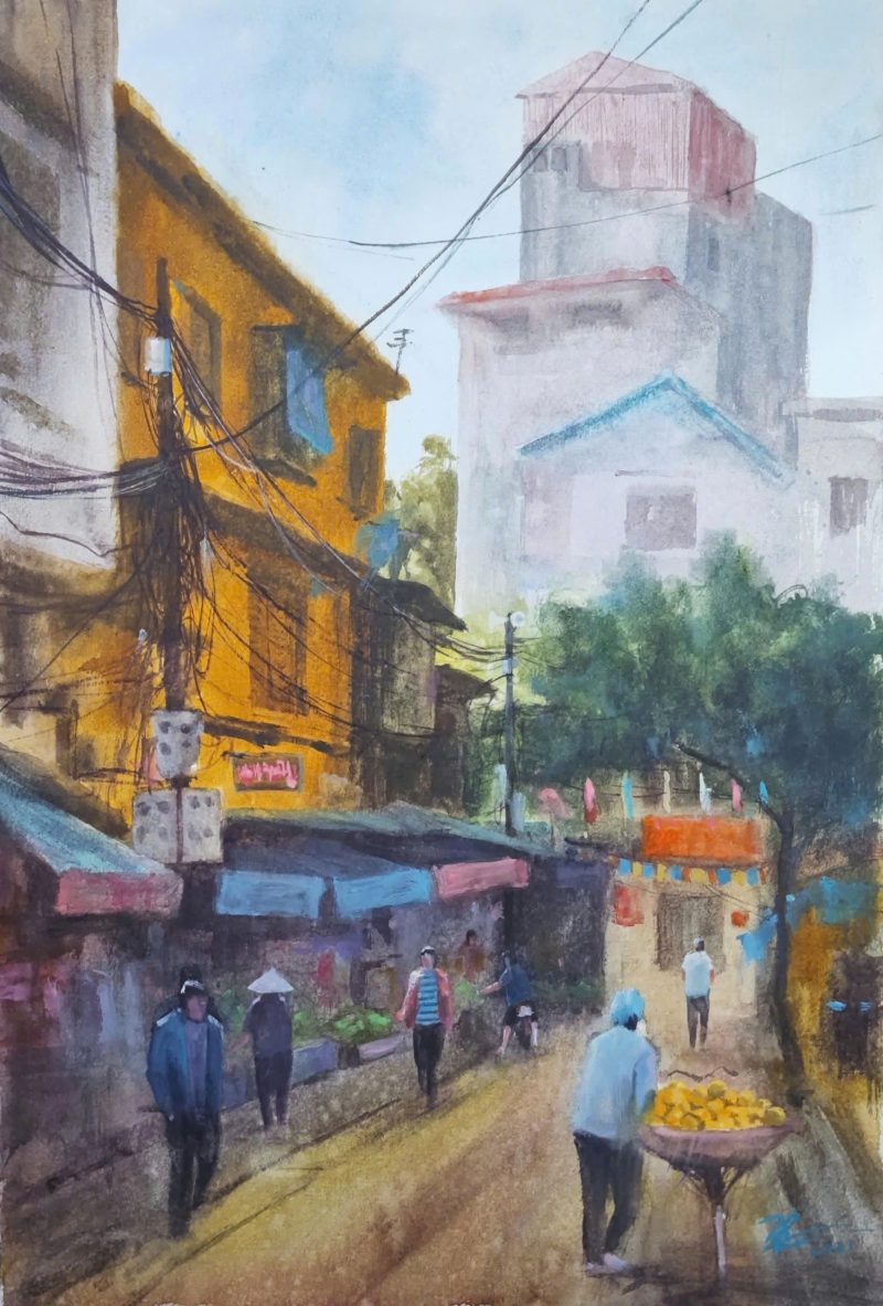 Phố Chợ I - Hoạ sĩ Đức Tiến