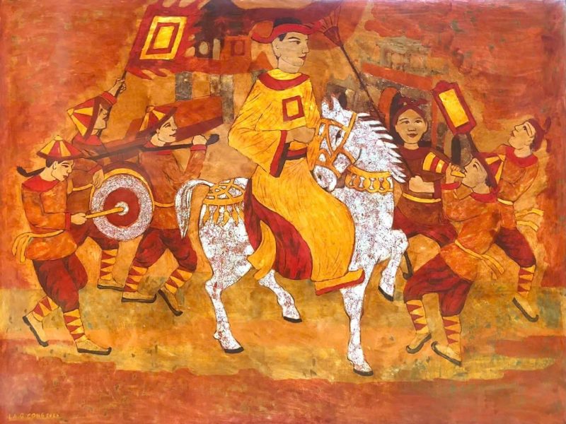 Vinh Quy Bái Tổ - Tranh Sơn Mài Đẹp Của Họa Sĩ Ngô Bá Công