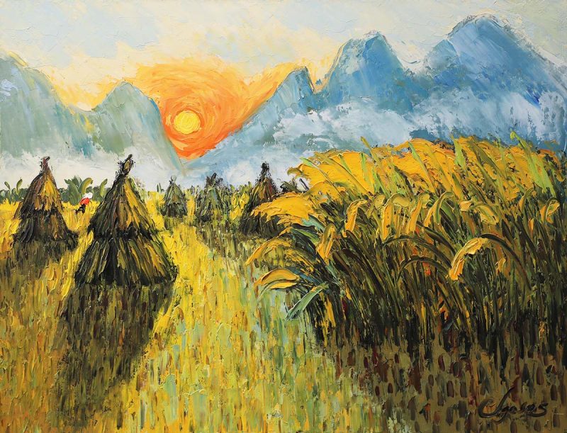 Hoàng Hôn IV - Tranh Sơn Dầu Nghệ Thuật của Họa Sĩ Đặng Đình Ngỡ