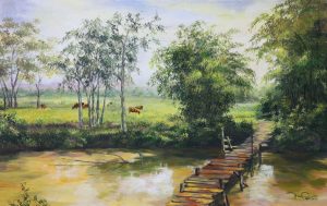 Ký Ức Quê - Tranh Sơn Dầu Phong Cảnh của Họa Sĩ Bùi Mạnh Tuấn