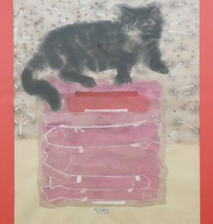 Mèo Tam Thể - Tranh Màu Nước trên Giấy Dó của Họa Sĩ Đoàn Xuân Tùng