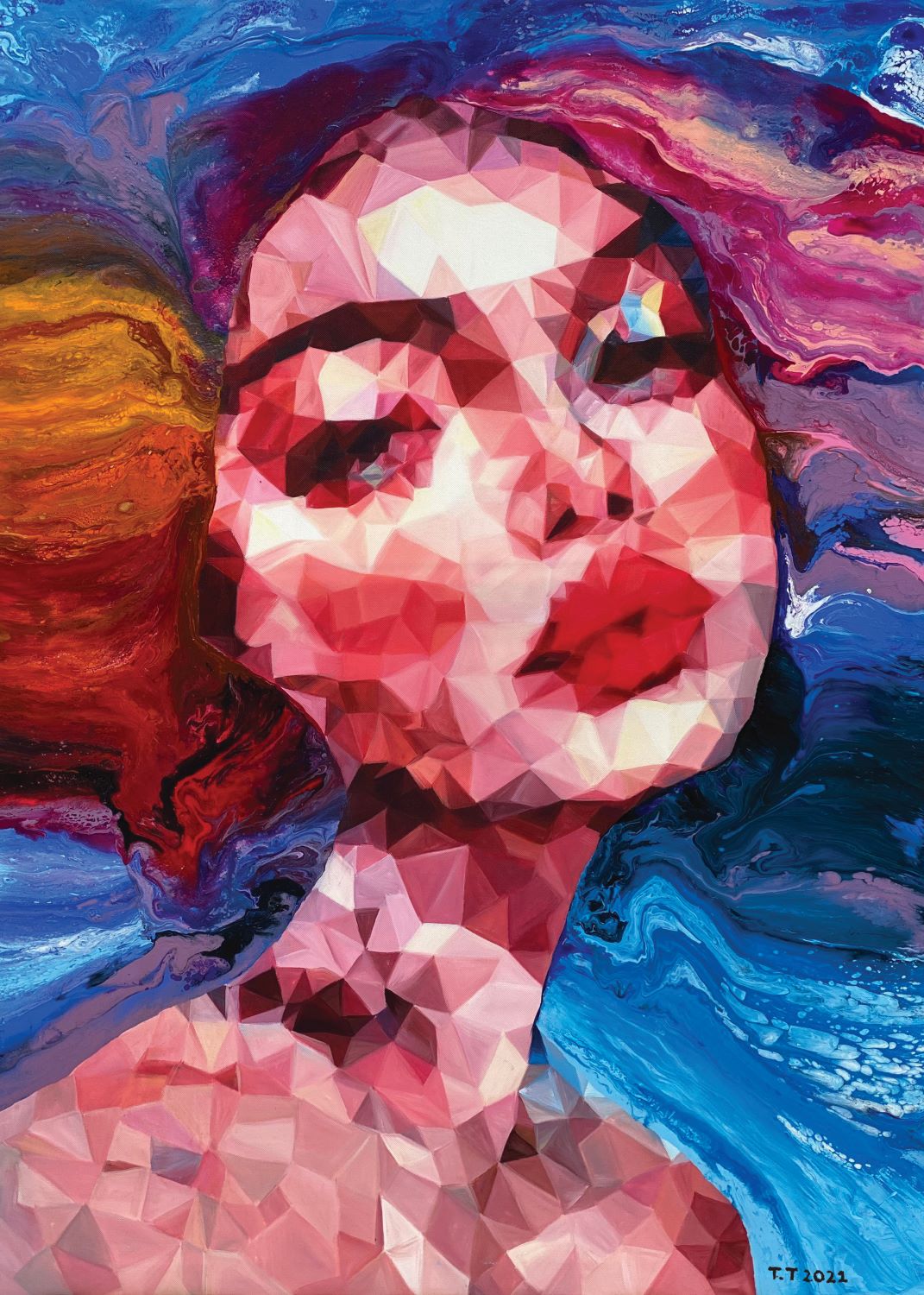 Mơ - Tranh Acrylic Thiếu Nữ của Họa Sĩ Nguyễn Thu Thủy