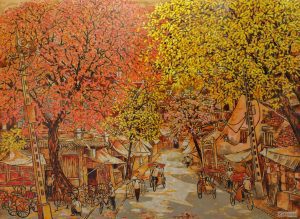 Hoa Nắng - Tranh Sơn Mài Phố Cổ Của Họa Sĩ Nguyễn Hồng Giang