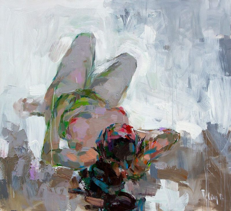 tranh thiếu nữ khỏa thân tranh sơn dầu nghệ thuật trang trí phòng ngủ chung cư khỏa thân 03