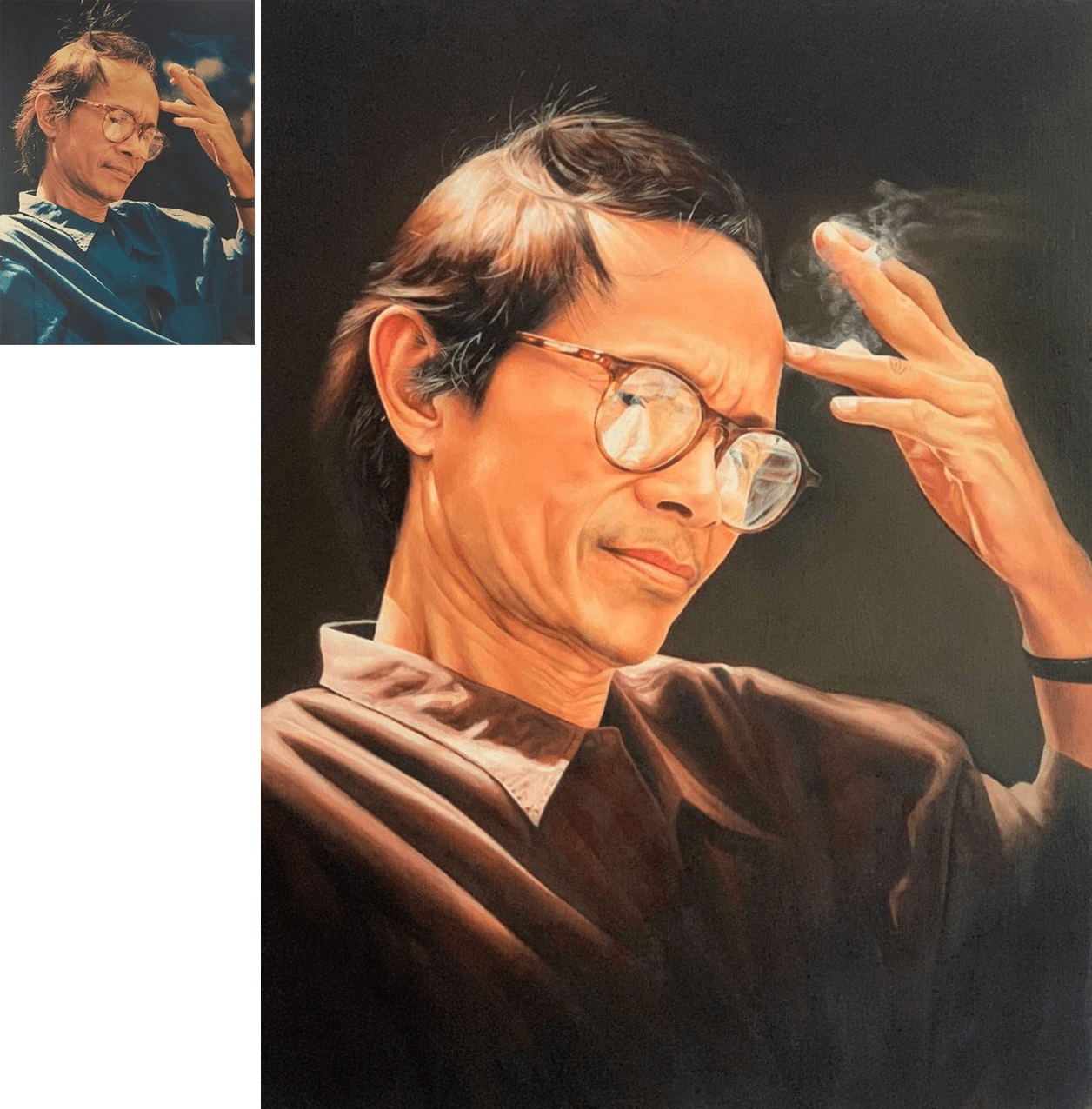 Nhạc Sĩ - Trịnh Công Sơn vẽ tranh theo yêu cầu của họa sĩ trịnh công sơn